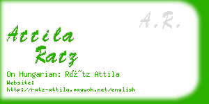 attila ratz business card